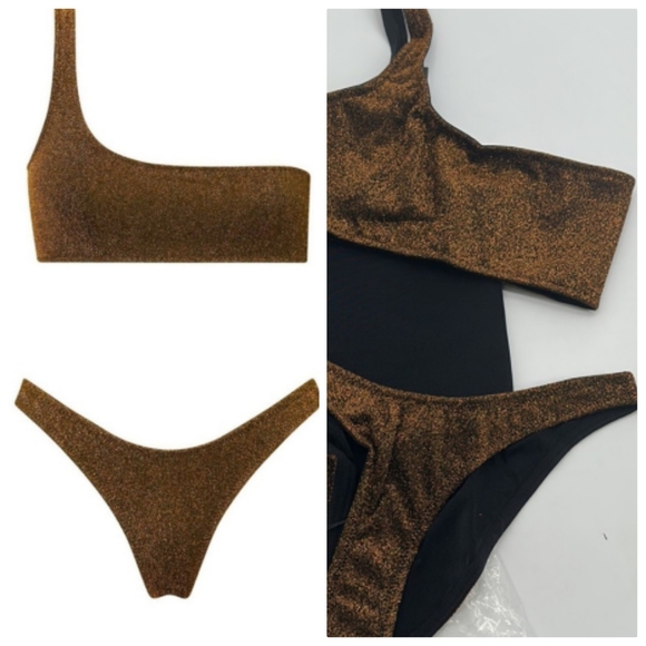 TRIANGL Melrose gold honey sparkle lurex  Bikini Set photo sample s - Picture 5 of 6